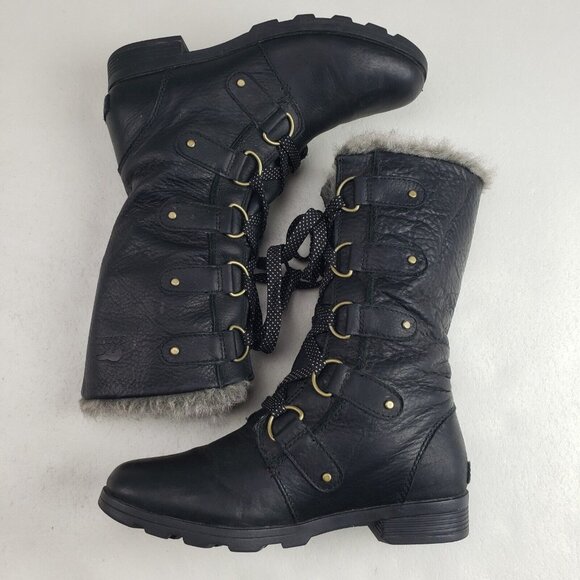 Sorel Emelie Buttery Soft Leather Boots- Fur Trim - Picture 6 of 16
